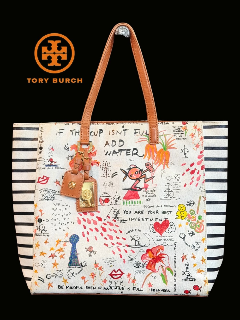 HTF Limited Edition Tory Burch James De La Vega Artwork Tote